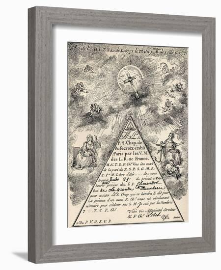 Invitation from the French Chapter of the Freemasons, 1771, from 'The Freemason', by Eugen…-French School-Framed Giclee Print