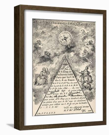 Invitation from the French Chapter of the Freemasons, 1771, from 'The Freemason', by Eugen…-French School-Framed Giclee Print