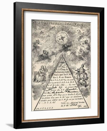 Invitation from the French Chapter of the Freemasons, 1771, from 'The Freemason', by Eugen…-French School-Framed Giclee Print