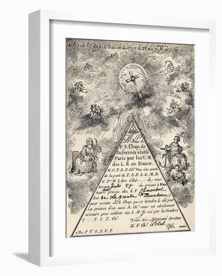 Invitation from the French Chapter of the Freemasons, 1771, from 'The Freemason', by Eugen…-French School-Framed Giclee Print