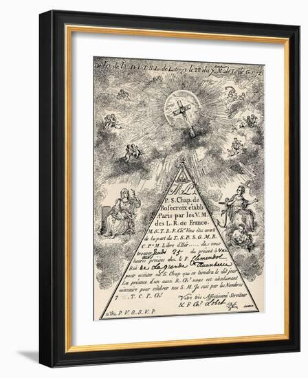 Invitation from the French Chapter of the Freemasons, 1771, from 'The Freemason', by Eugen…-French School-Framed Giclee Print