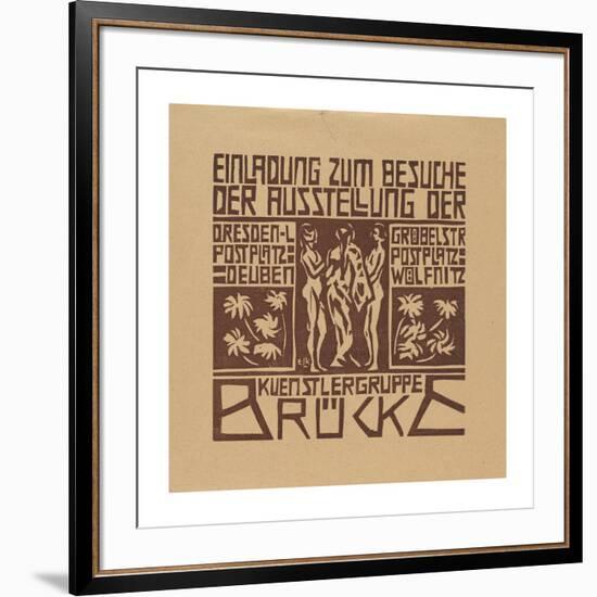 Invitation to an Exhibition of the Artists' Group Brucke-Ernst Ludwig Kirchner-Framed Premium Giclee Print