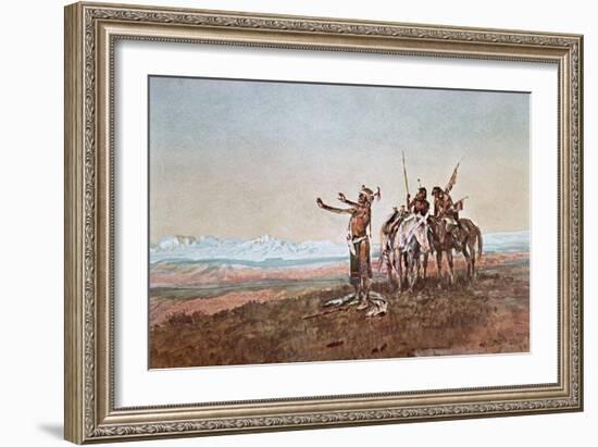 Invocation to the Sun, 1922-Charles Marion Russell-Framed Giclee Print