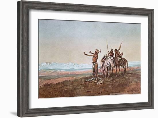 Invocation to the Sun, 1922-Charles Marion Russell-Framed Giclee Print