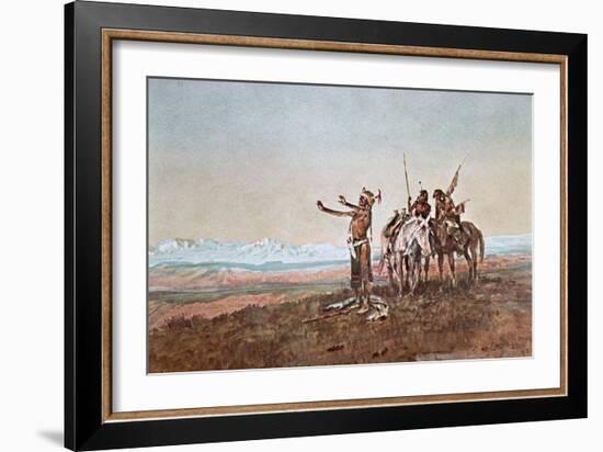 Invocation to the Sun, 1922-Charles Marion Russell-Framed Giclee Print