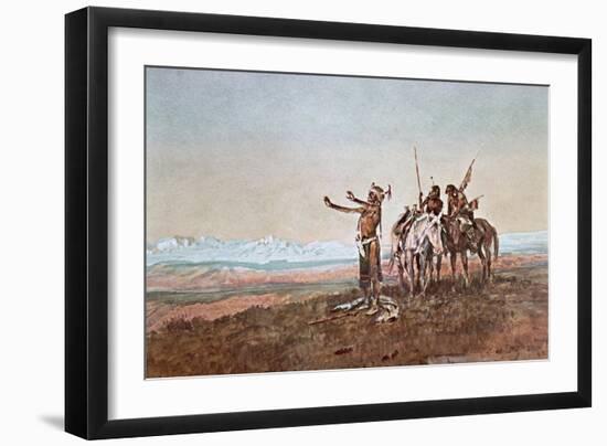 Invocation to the Sun, 1922-Charles Marion Russell-Framed Giclee Print