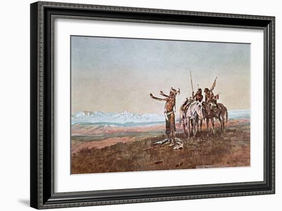 Invocation to the Sun, 1922-Charles Marion Russell-Framed Giclee Print