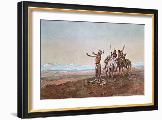 Invocation to the Sun, 1922-Charles Marion Russell-Framed Giclee Print