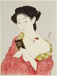 Portrait of a Courtesan Reading a Love Letter-Ioki Bunsai-Framed Premier Image Canvas