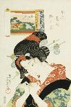 A Young Woman Combing Her Hair-Ioki Bunsai-Giclee Print