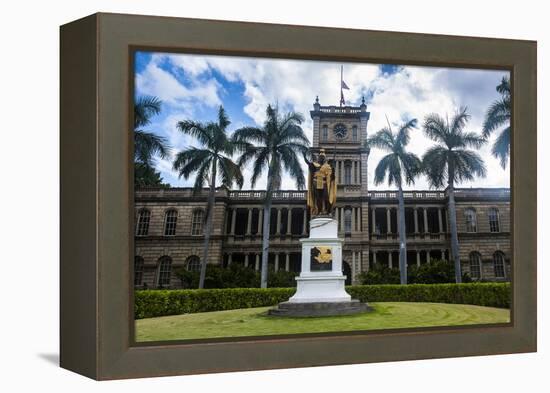 Iolani Palace, Honolulu, Oahu, Hawaii, United States of America, Pacific-Michael-Framed Premier Image Canvas