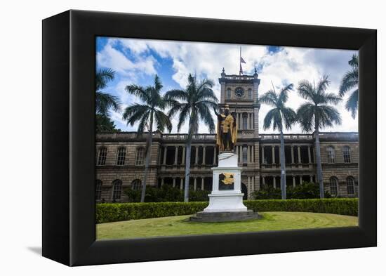 Iolani Palace, Honolulu, Oahu, Hawaii, United States of America, Pacific-Michael-Framed Premier Image Canvas