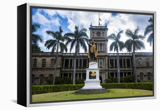 Iolani Palace, Honolulu, Oahu, Hawaii, United States of America, Pacific-Michael-Framed Premier Image Canvas