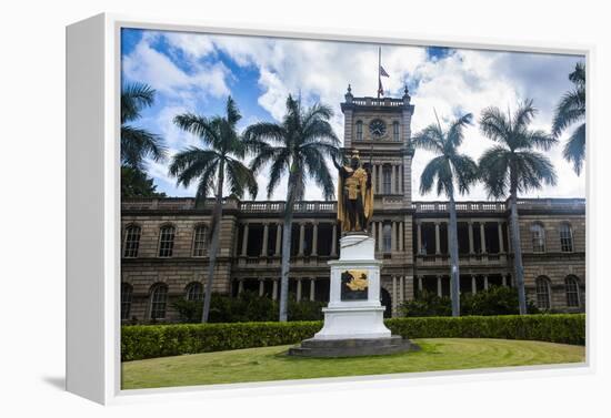Iolani Palace, Honolulu, Oahu, Hawaii, United States of America, Pacific-Michael-Framed Premier Image Canvas
