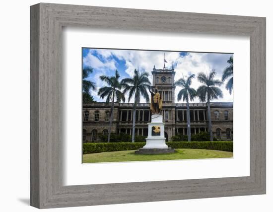 Iolani Palace, Honolulu, Oahu, Hawaii, United States of America, Pacific-Michael-Framed Photographic Print