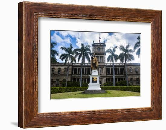 Iolani Palace, Honolulu, Oahu, Hawaii, United States of America, Pacific-Michael-Framed Photographic Print
