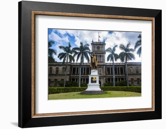 Iolani Palace, Honolulu, Oahu, Hawaii, United States of America, Pacific-Michael-Framed Photographic Print