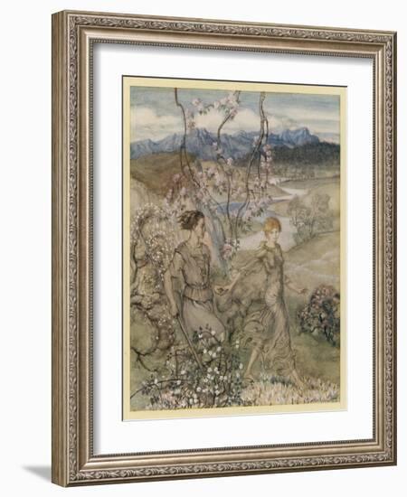 Iollan and Tuirenfionn-Arthur Rackham-Framed Art Print