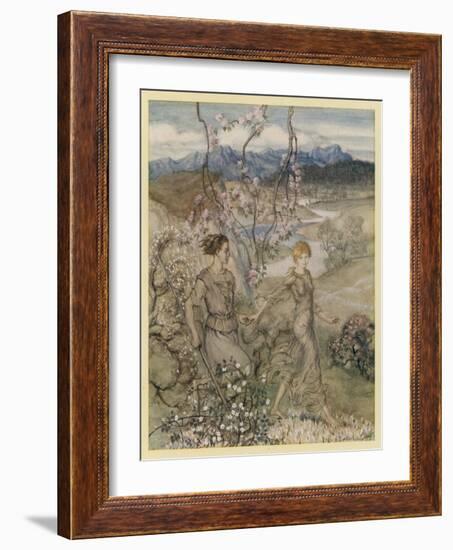 Iollan and Tuirenfionn-Arthur Rackham-Framed Art Print