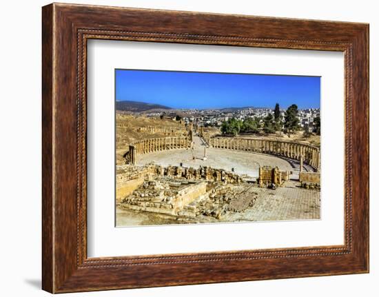 Ionic Columns, Oval Plaza, Roman City, Jerash, Jordan.-William Perry-Framed Photographic Print