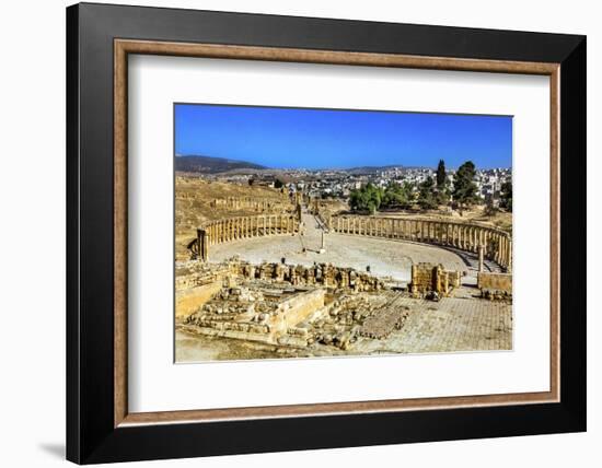 Ionic Columns, Oval Plaza, Roman City, Jerash, Jordan.-William Perry-Framed Photographic Print