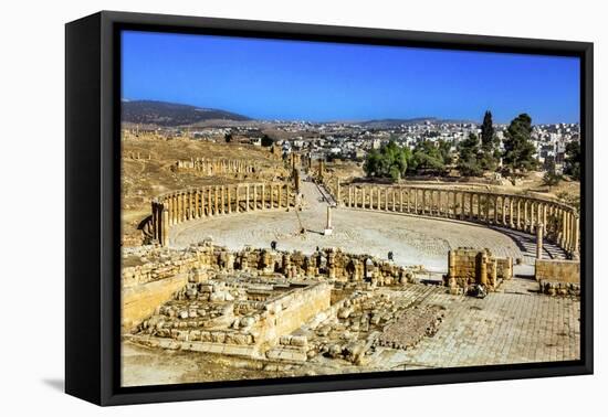 Ionic Columns, Oval Plaza, Roman City, Jerash, Jordan.-William Perry-Framed Premier Image Canvas