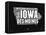 Iowa Black and White Map-NaxArt-Framed Stretched Canvas