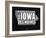 Iowa Black and White Map-NaxArt-Framed Art Print