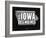 Iowa Black and White Map-NaxArt-Framed Art Print