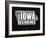 Iowa Black and White Map-NaxArt-Framed Art Print