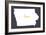 Iowa - Home State- White on Gray-Lantern Press-Framed Art Print