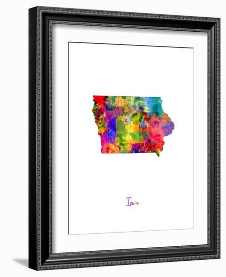 Iowa Map-Michael Tompsett-Framed Art Print