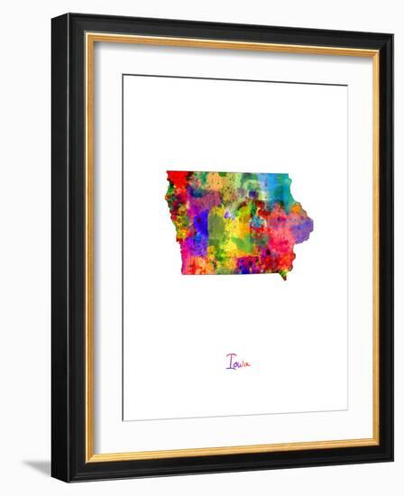 Iowa Map-Michael Tompsett-Framed Art Print