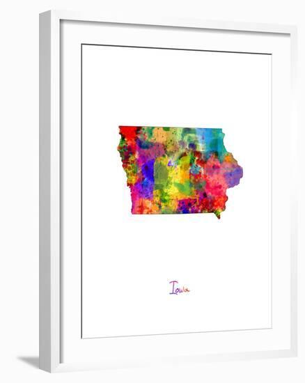 Iowa Map-Michael Tompsett-Framed Art Print