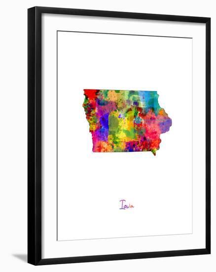 Iowa Map-Michael Tompsett-Framed Art Print