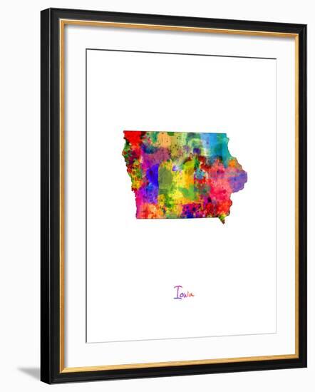 Iowa Map-Michael Tompsett-Framed Art Print