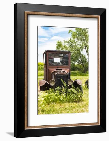 Iowa, Missouri Valley Antiques Mall, rusty antique car-Alison Jones-Framed Photographic Print