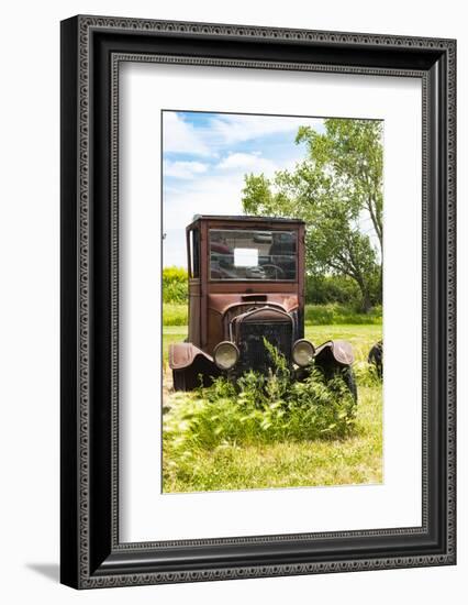 Iowa, Missouri Valley Antiques Mall, rusty antique car-Alison Jones-Framed Photographic Print