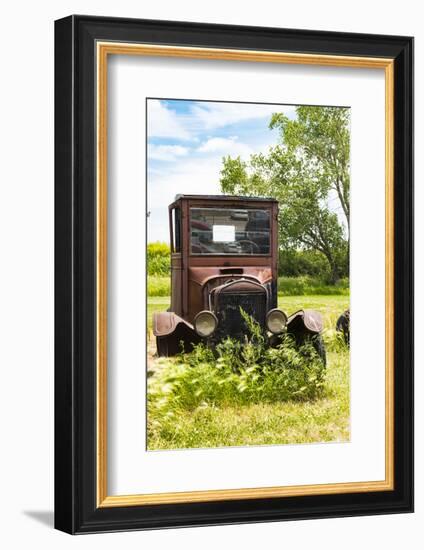 Iowa, Missouri Valley Antiques Mall, rusty antique car-Alison Jones-Framed Photographic Print