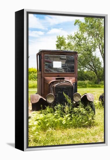 Iowa, Missouri Valley Antiques Mall, rusty antique car-Alison Jones-Framed Premier Image Canvas