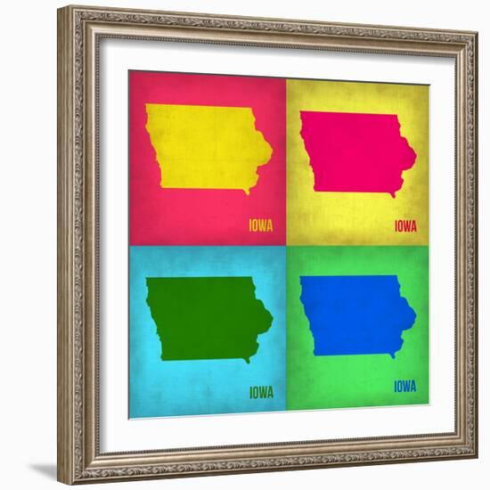 Iowa Pop Art Map 1-NaxArt-Framed Art Print