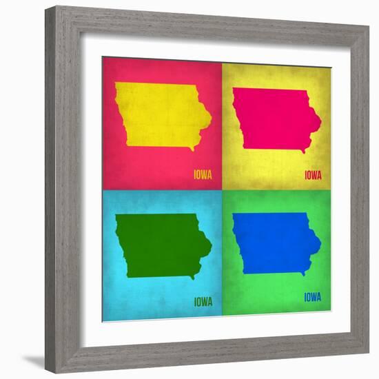 Iowa Pop Art Map 1-NaxArt-Framed Art Print