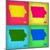 Iowa Pop Art Map 1-NaxArt-Mounted Art Print