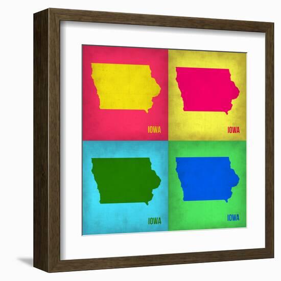 Iowa Pop Art Map 1-NaxArt-Framed Art Print