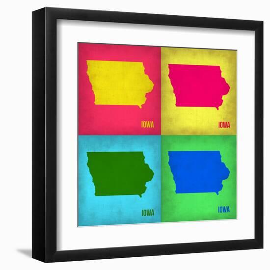 Iowa Pop Art Map 1-NaxArt-Framed Art Print