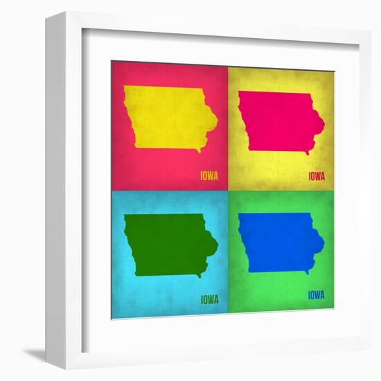 Iowa Pop Art Map 1-NaxArt-Framed Art Print