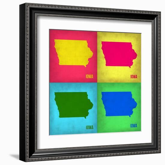 Iowa Pop Art Map 1-NaxArt-Framed Art Print