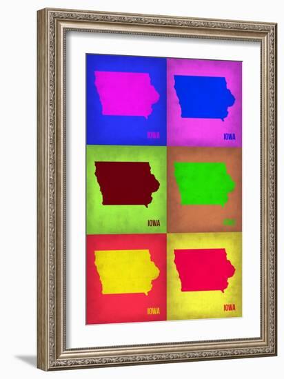 Iowa Pop Art Map 2-NaxArt-Framed Art Print