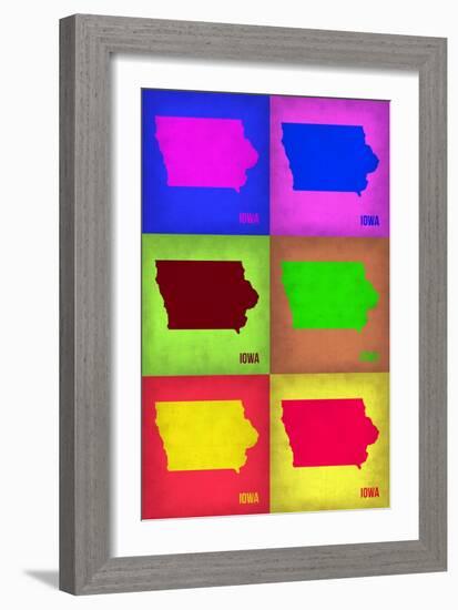 Iowa Pop Art Map 2-NaxArt-Framed Art Print