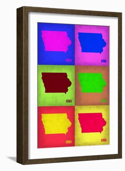 Iowa Pop Art Map 2-NaxArt-Framed Art Print